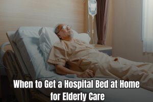 An Elderly Patient laying on a Bed