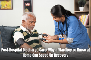 A Nurse Monitoring a Post Hospital Discharged Elderly