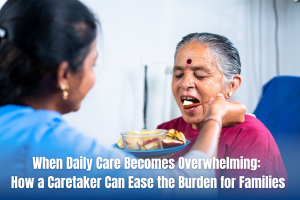 A Caretaker Feeding an Elderly